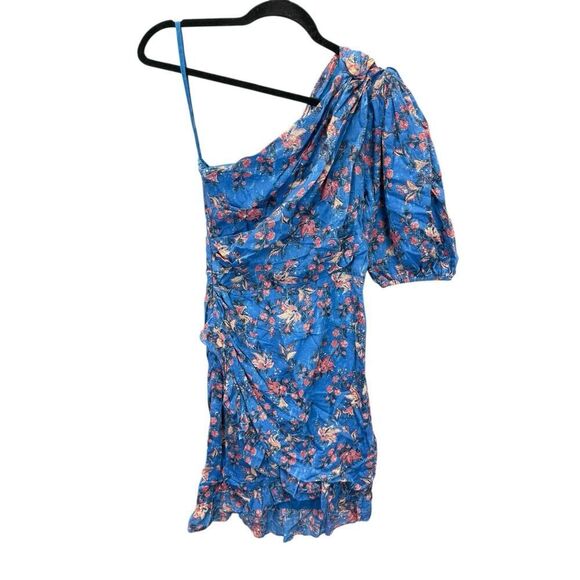 Isabel Marant Étoile Esther Blue Floral One Shoulder Dress Size US 2 XS - Picture 6 of 15
